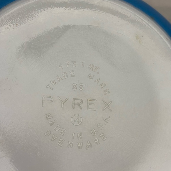 Vintage Pyrex Turquoise Snowflake Dish 1 QT - Picture 6 of 7